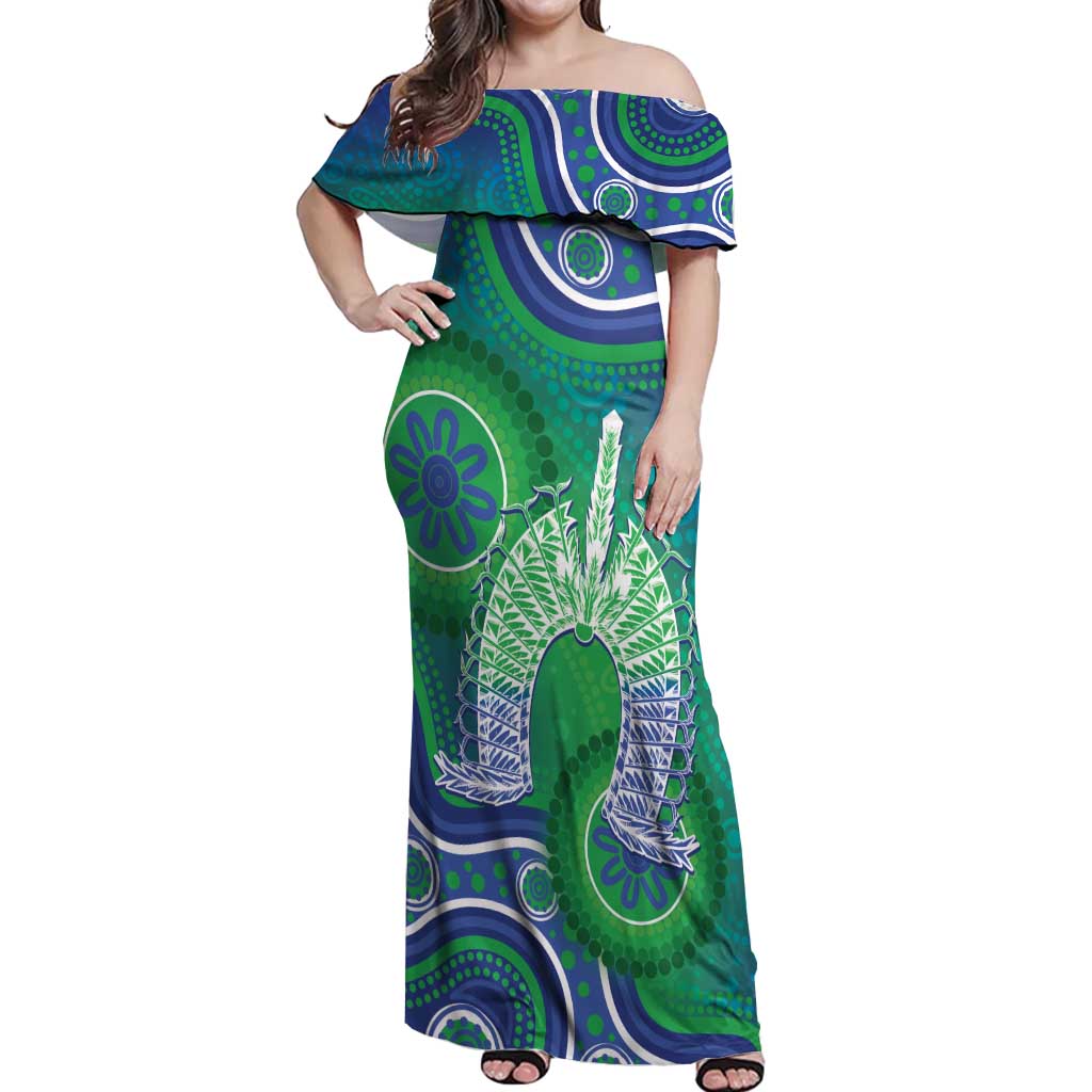 Australia Torres Strait Islanders Off Shoulder Maxi Dress Dhari Aboriginal Pattern