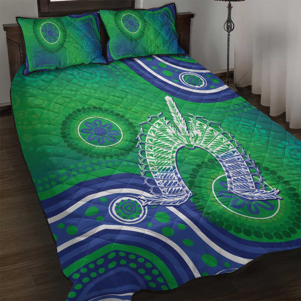 Australia Torres Strait Islanders Quilt Bed Set Dhari Aboriginal Pattern