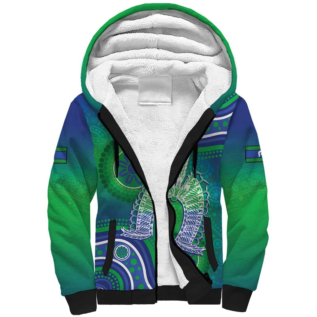 Australia Torres Strait Islanders Sherpa Hoodie Dhari Aboriginal Pattern