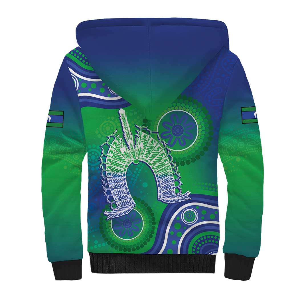 Australia Torres Strait Islanders Sherpa Hoodie Dhari Aboriginal Pattern