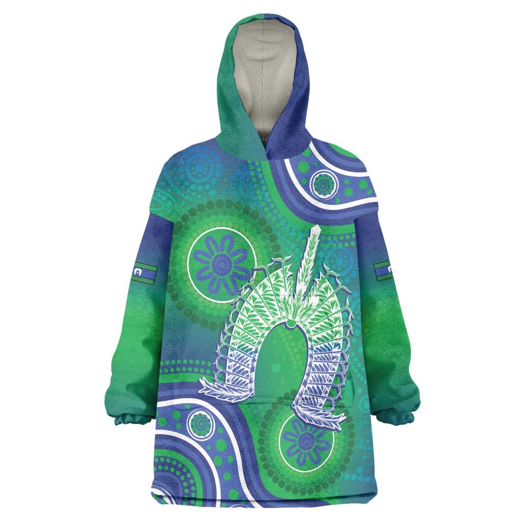 Australia Torres Strait Islanders Wearable Blanket Hoodie Dhari Aboriginal Pattern