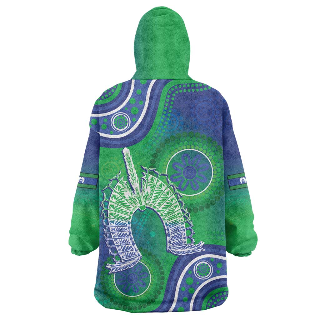 Australia Torres Strait Islanders Wearable Blanket Hoodie Dhari Aboriginal Pattern