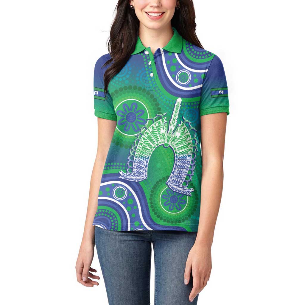 Australia Torres Strait Islanders Women Polo Shirt Dhari Aboriginal Pattern