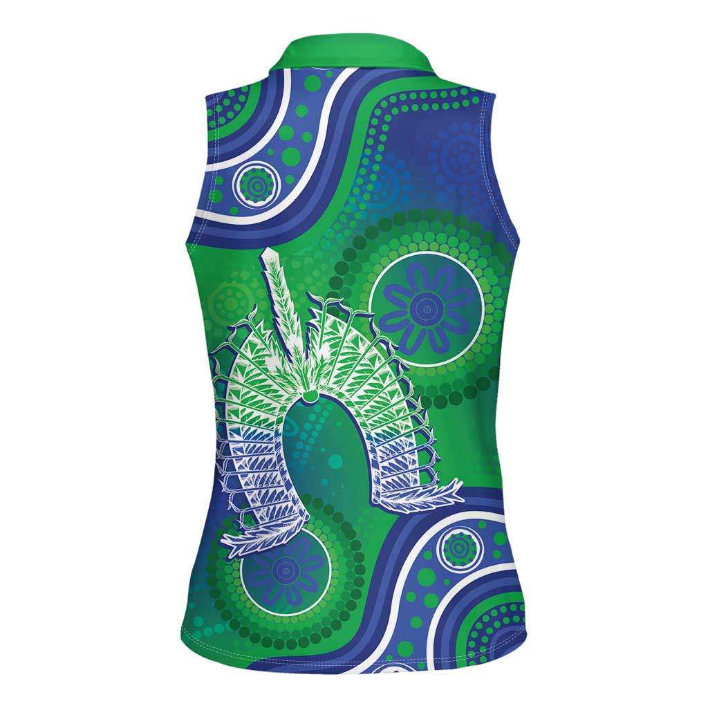 Australia Torres Strait Islanders Women Sleeveless Polo Shirt Dhari Aboriginal Pattern