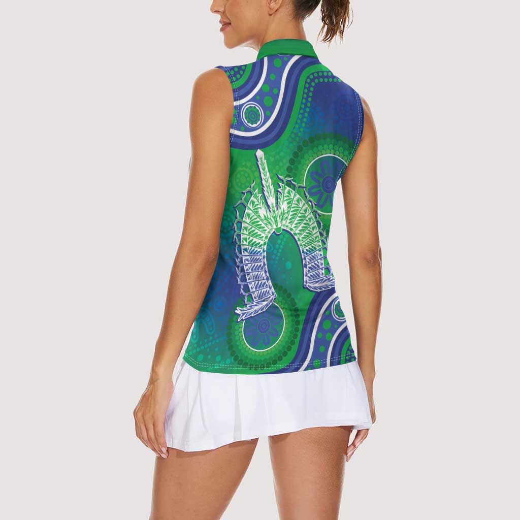 Australia Torres Strait Islanders Women Sleeveless Polo Shirt Dhari Aboriginal Pattern