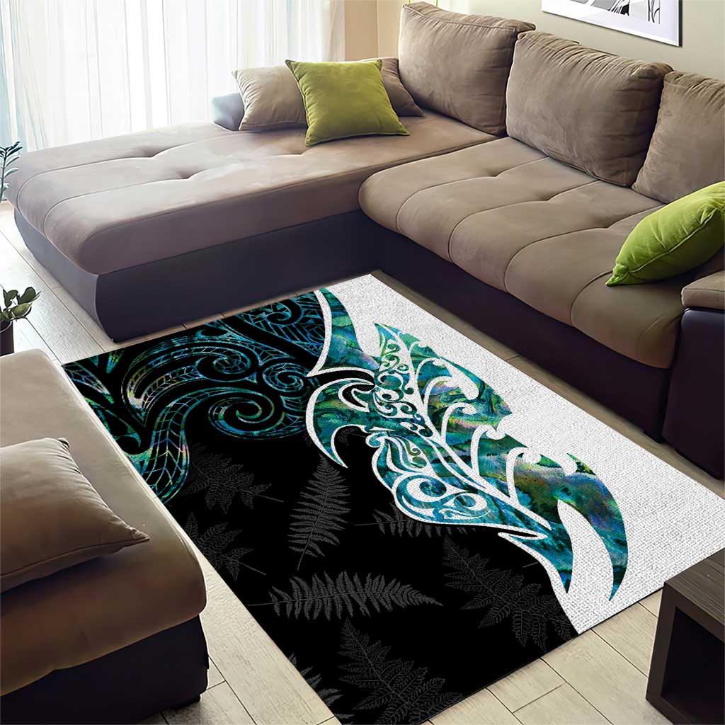 Proud Aotearoa Area Rug Maori Silver Fern Mix Paua Shell Pattern