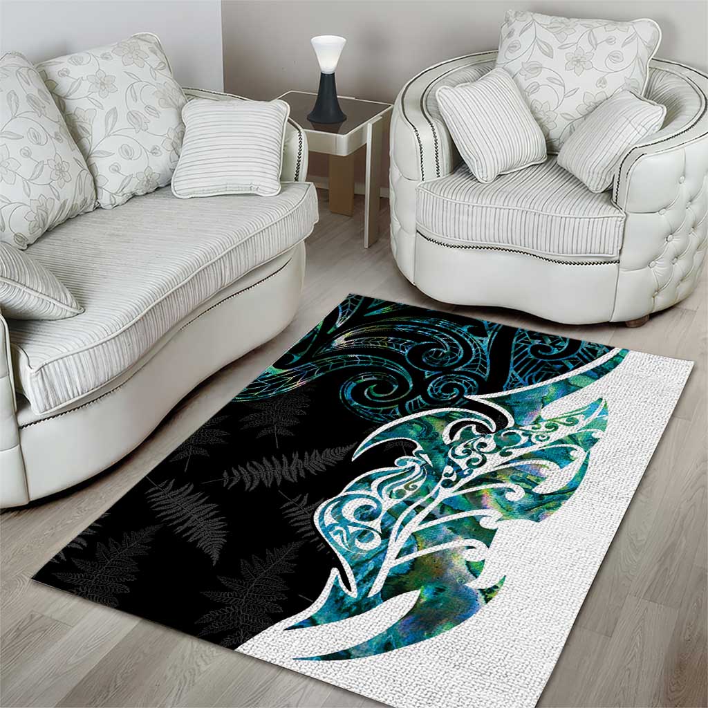 Proud Aotearoa Area Rug Maori Silver Fern Mix Paua Shell Pattern