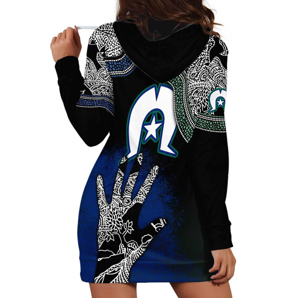 Black And White Aboriginal - Torres Strait Islanders Flag Hoodie Dress TS04