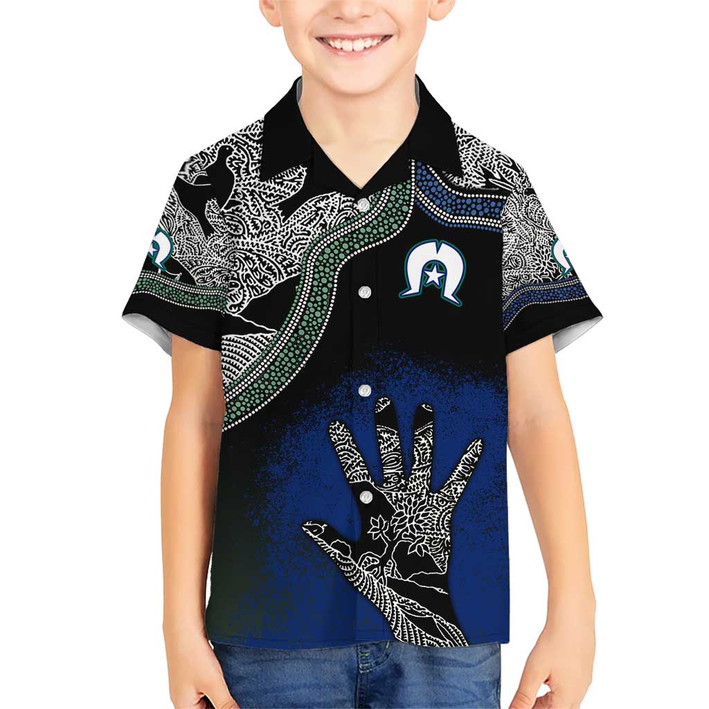 Black And White Aboriginal - Torres Strait Islanders Flag Kid Hawaiian Shirt TS04