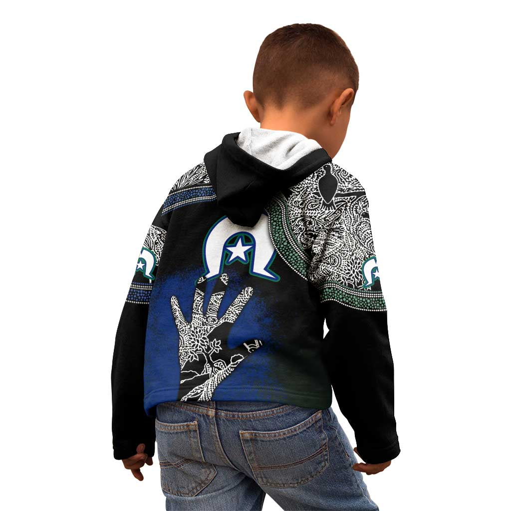 Black And White Aboriginal - Torres Strait Islanders Flag Kid Hoodie TS04