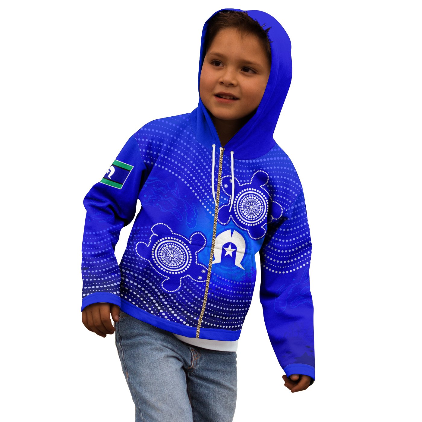 torres-strait-islanders-kid-zip-up-hoodie-torres-symbol-with-indigenous-turtle