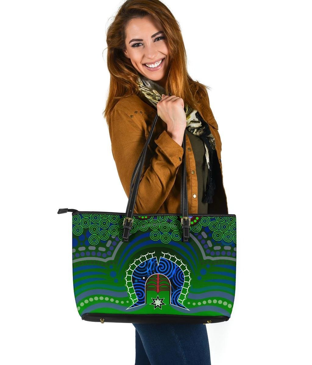 torres-strait-large-leather-tote-bag-dhari-and-dot-patterns