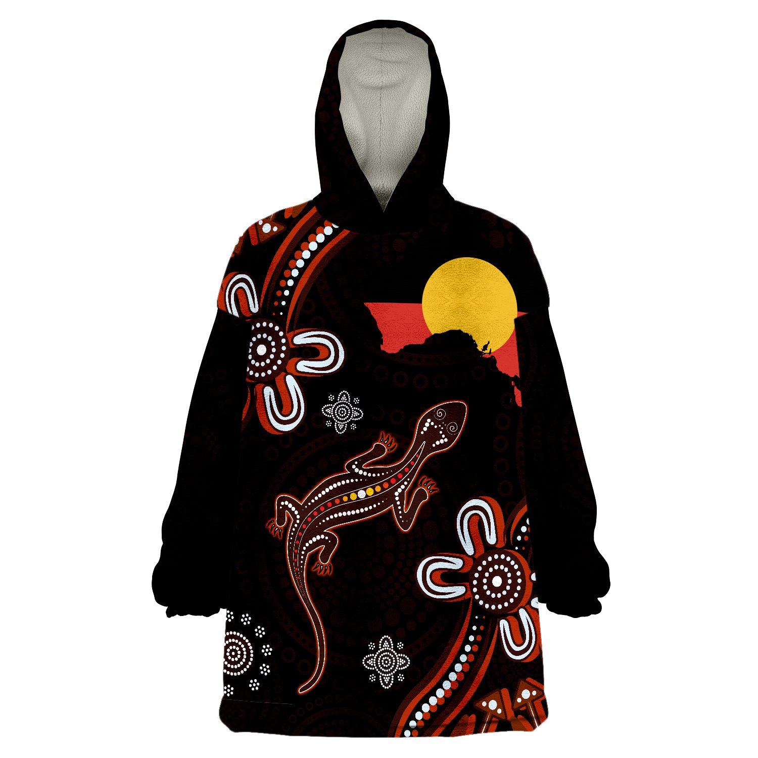 aboriginal-dot-lizard-and-aboriginal-flag-wearable-blanket-hoodie