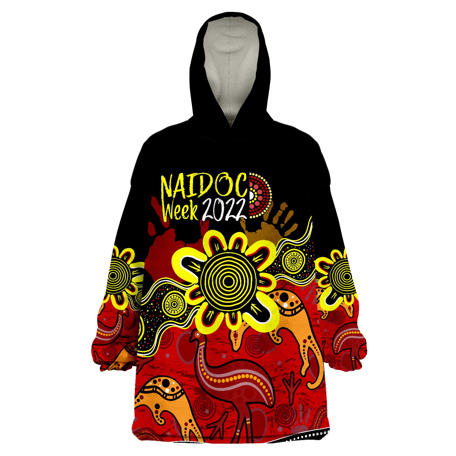 indigenous-naidoc-week-2022-kangaroo-and-emu-birds-wearable-blanket-hoodie