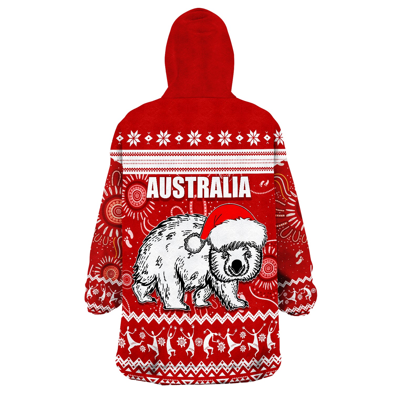 australia-christmas-aboriginal-art-santa-wombat-wearable-blanket-hoodie