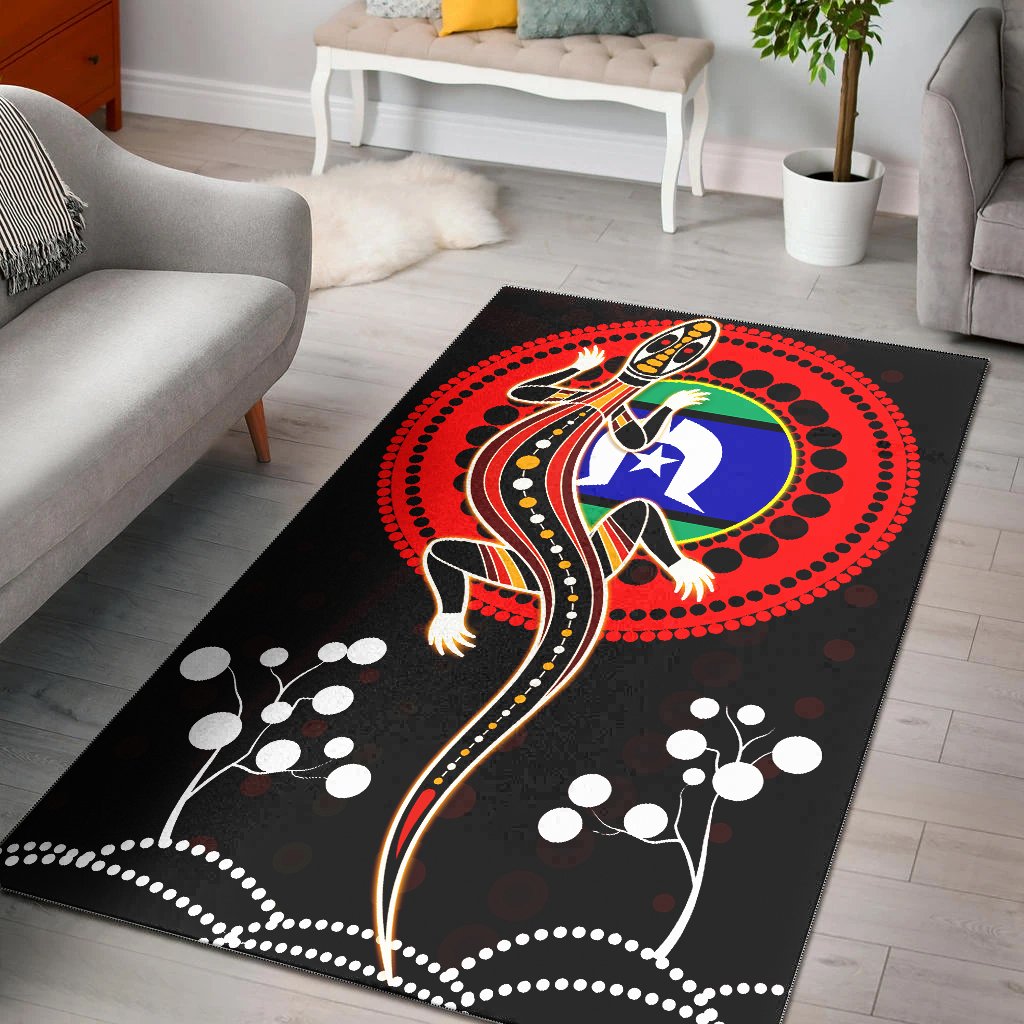 aboriginal-area-rug-lizard-and-the-torres-strait-islander-flag