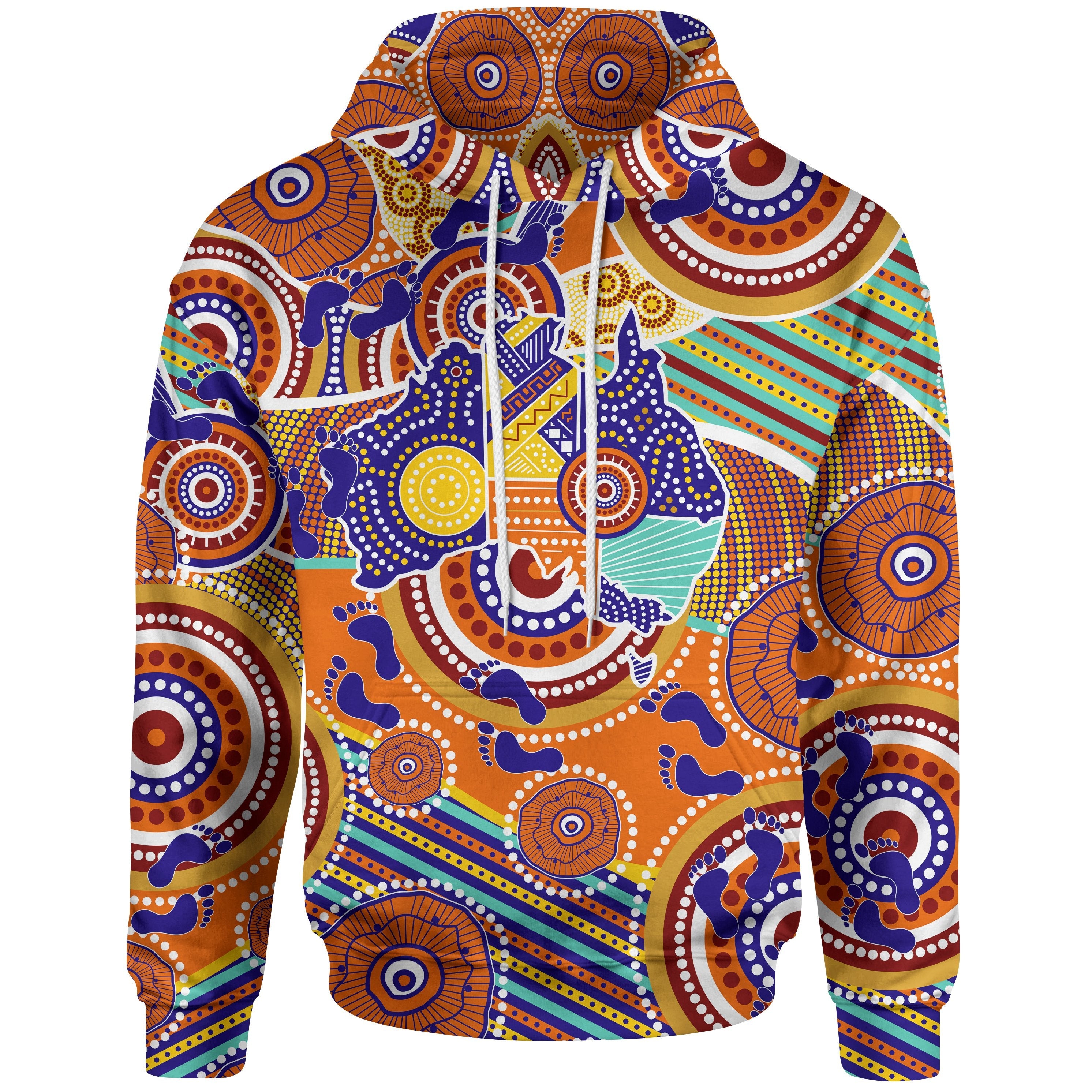 kid-aboriginal-hoodie-australian-map-dot-painting