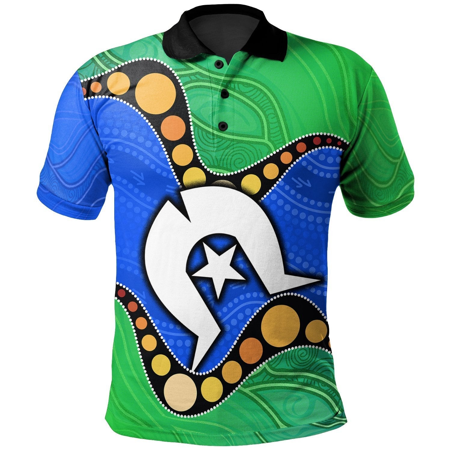 torres-strait-islands-polo-shirt-flag-with-aboriginal-patterns