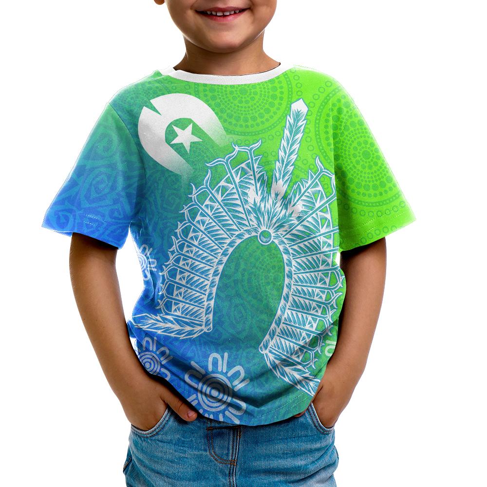 torres-strait-islander-kid-t-shirt-dhari-mask-ocean-style