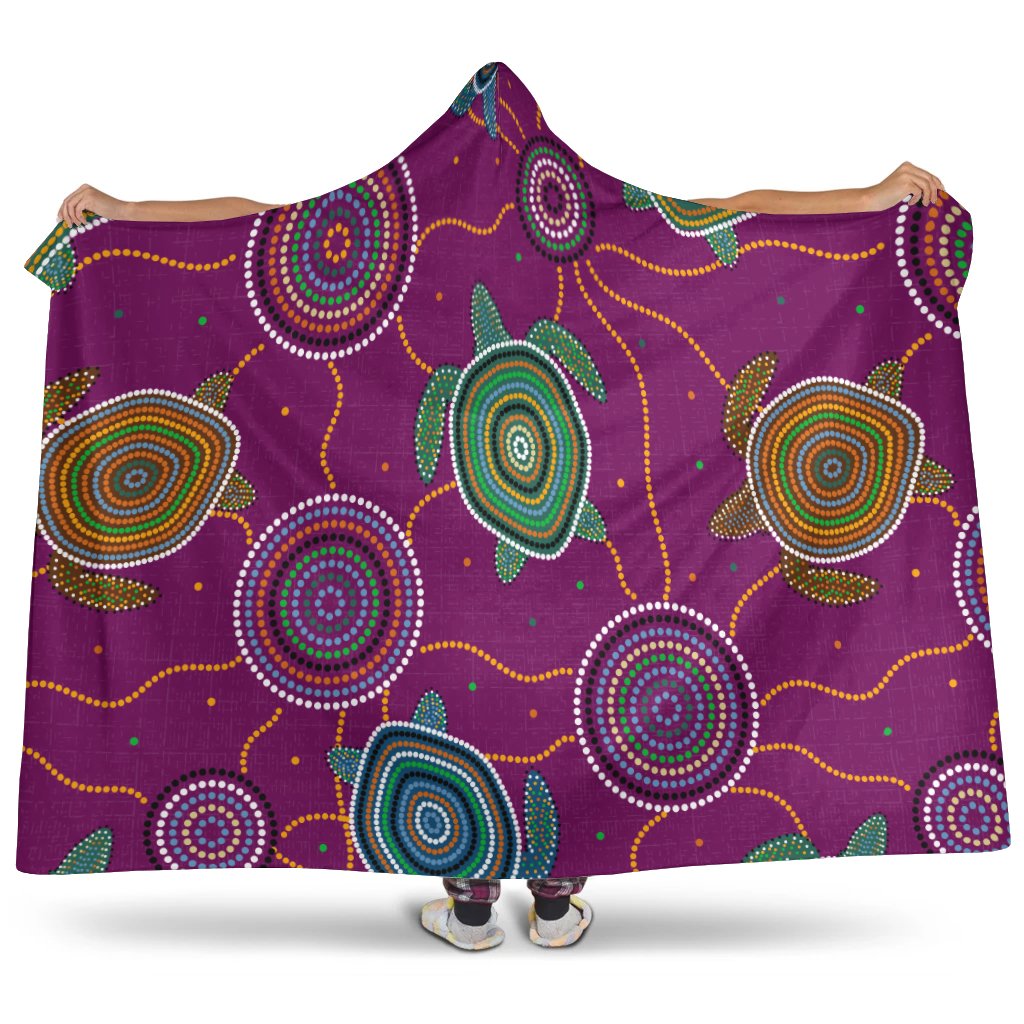 hoodie-blanket-aboriginal-turtle-purple-australia-dot-patterns