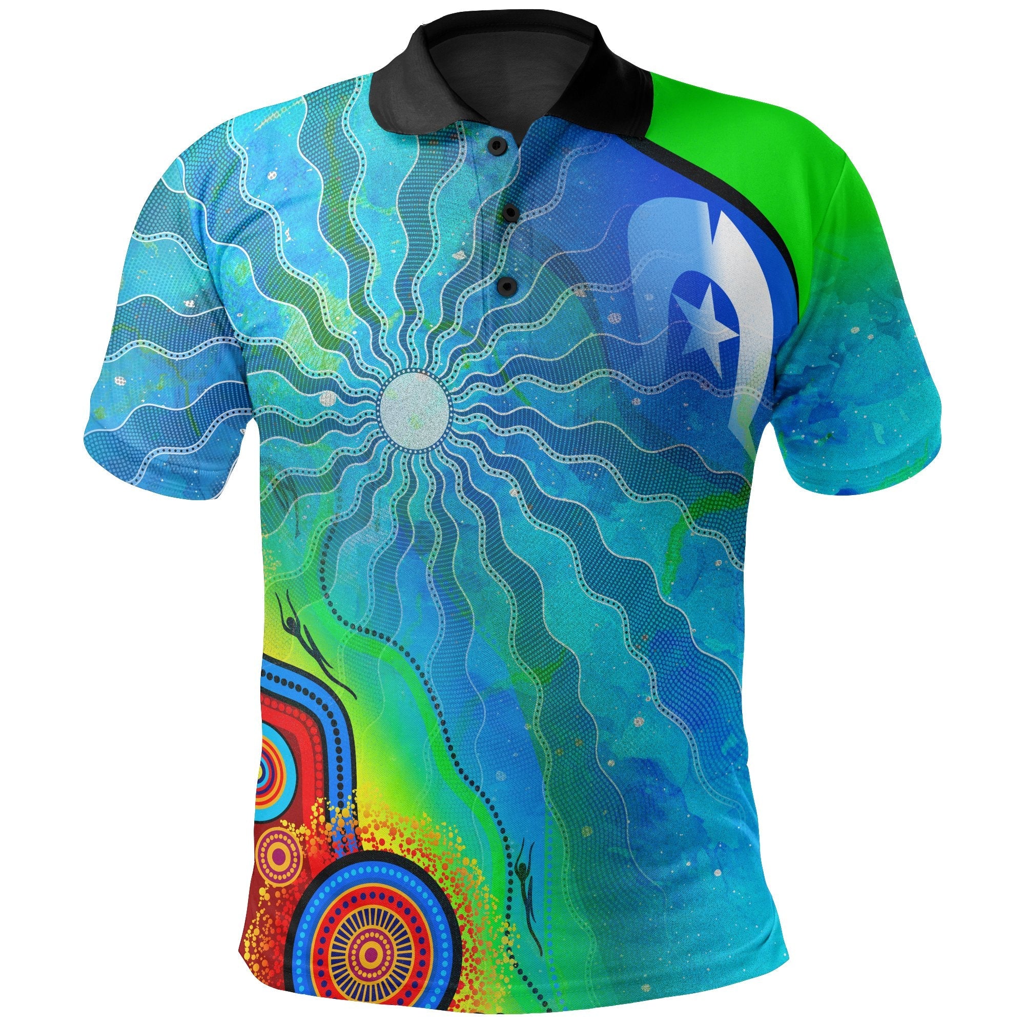 polo-shirt-torres-strait-islanders-flag-with-aboriginal-patterns-shirt