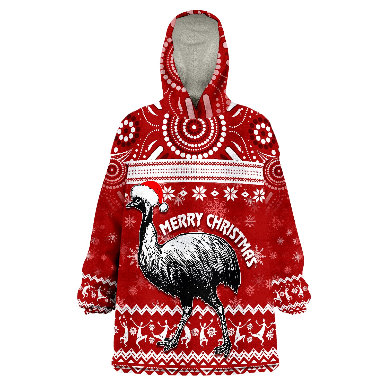 australia-christmas-aboriginal-art-santa-emu-bird-wearable-blanket-hoodie