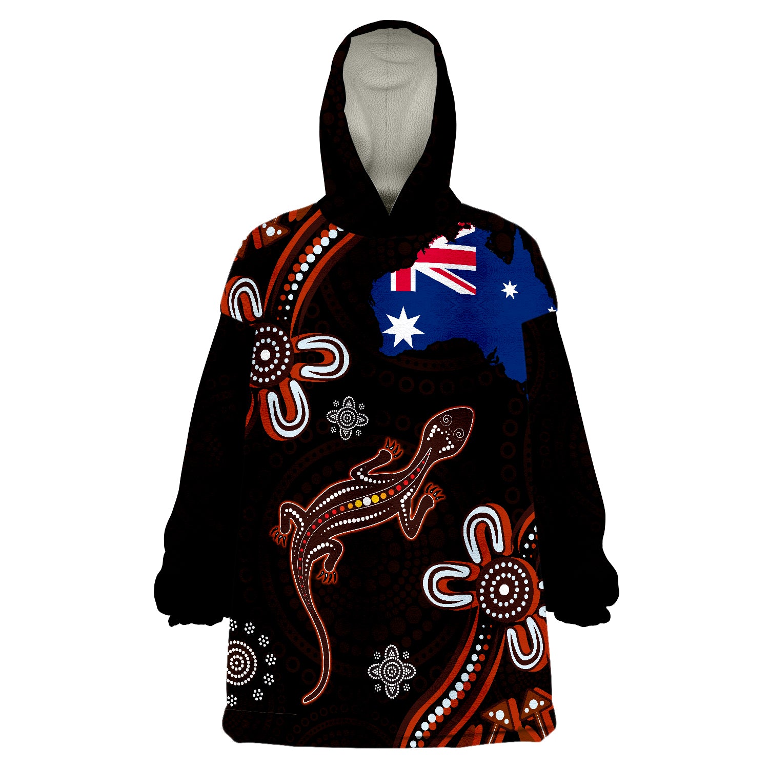 aboriginal-dot-lizard-and-flag-wearable-blanket-hoodie