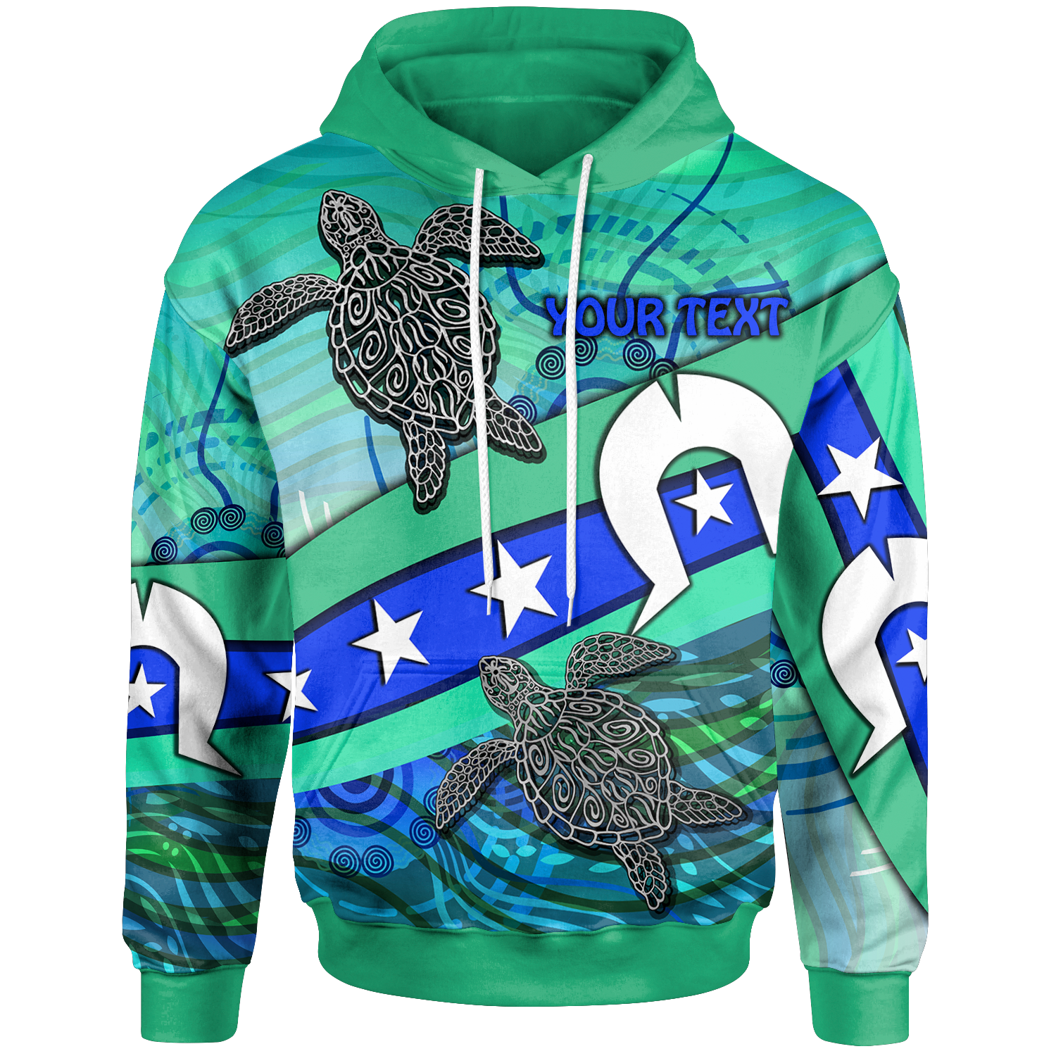 personalised-hoodie-torres-strait-flag-and-turtle