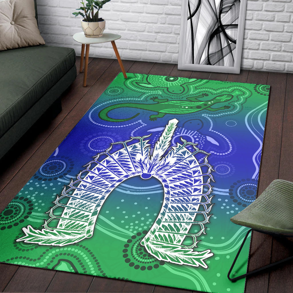 torres-strait-islands-area-rug-aboriginal-art-lizard-symbol-peace-lt13