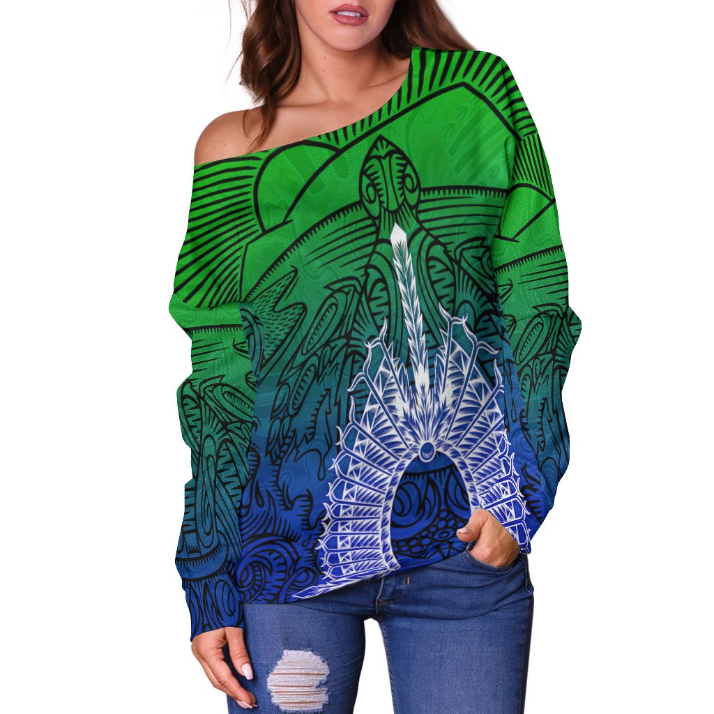 torres-strait-islanders-womens-off-shoulder-sweater-turtle-and-dhari-mask