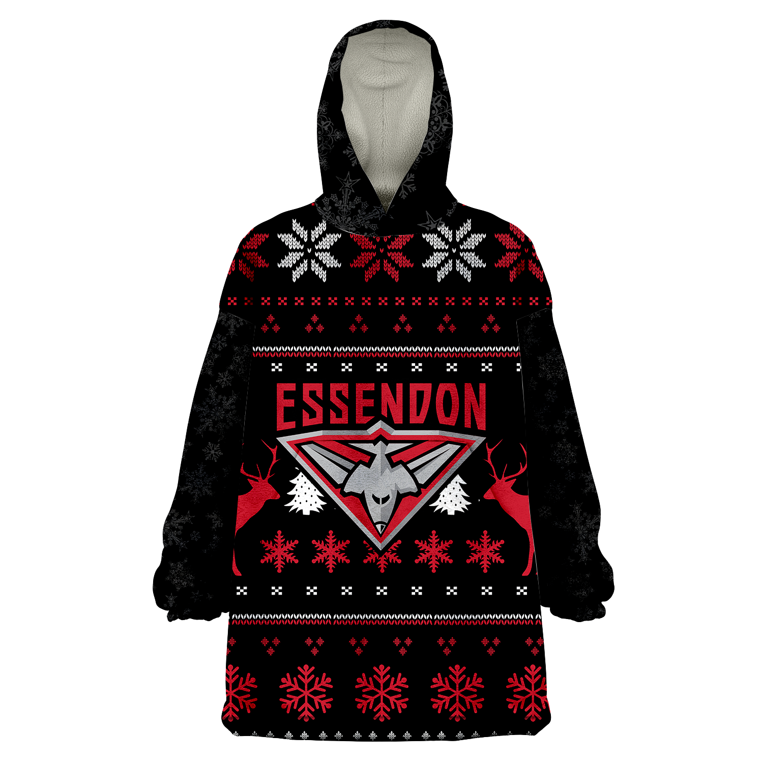 Essendon Wearable Blanket Hoodie - Christmas Ugly Style - LT12