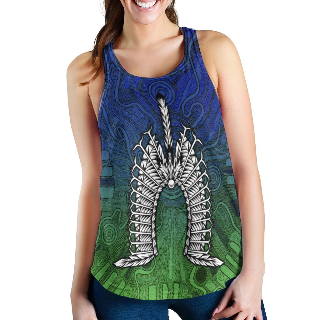 torres-strait-islander-womens-racerback-tank-dhari-mask