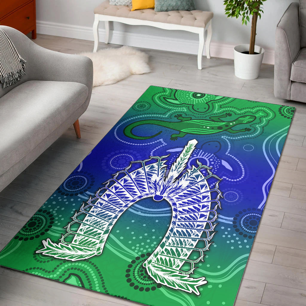 torres-strait-islands-area-rug-aboriginal-art-lizard-symbol-peace-lt13