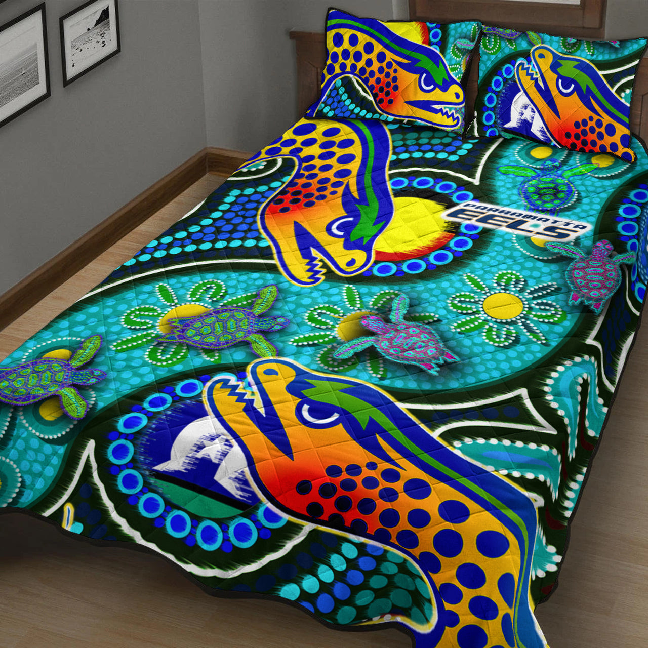 eels-rugby-quilt-bed-set-indigenous-eels-with-aboriginal-and-torres-strait-islander-flag-rlt13