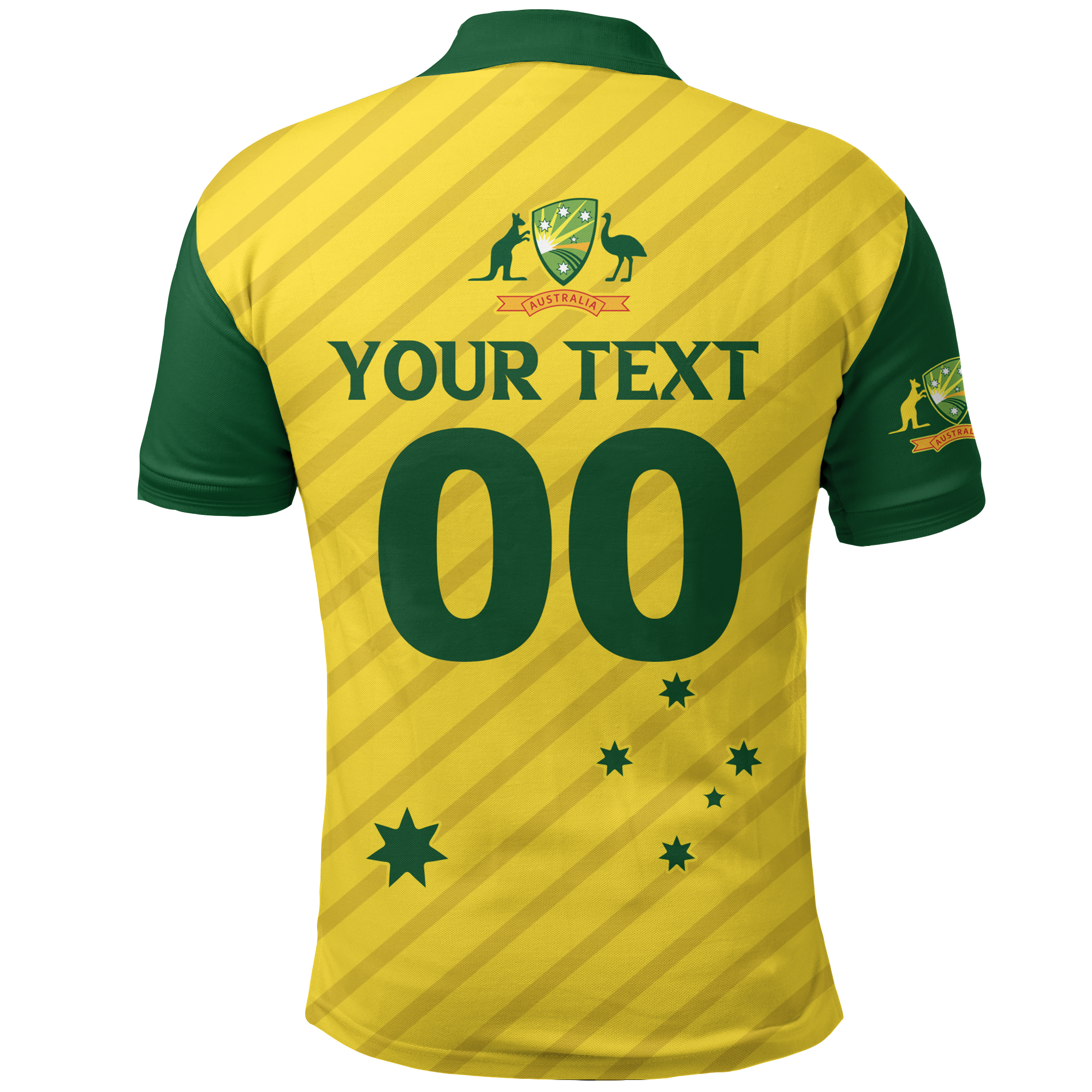 (Custom Personalised) Australia Cricket Men's T20 World Cup Polo Shirt - National Color - LT12