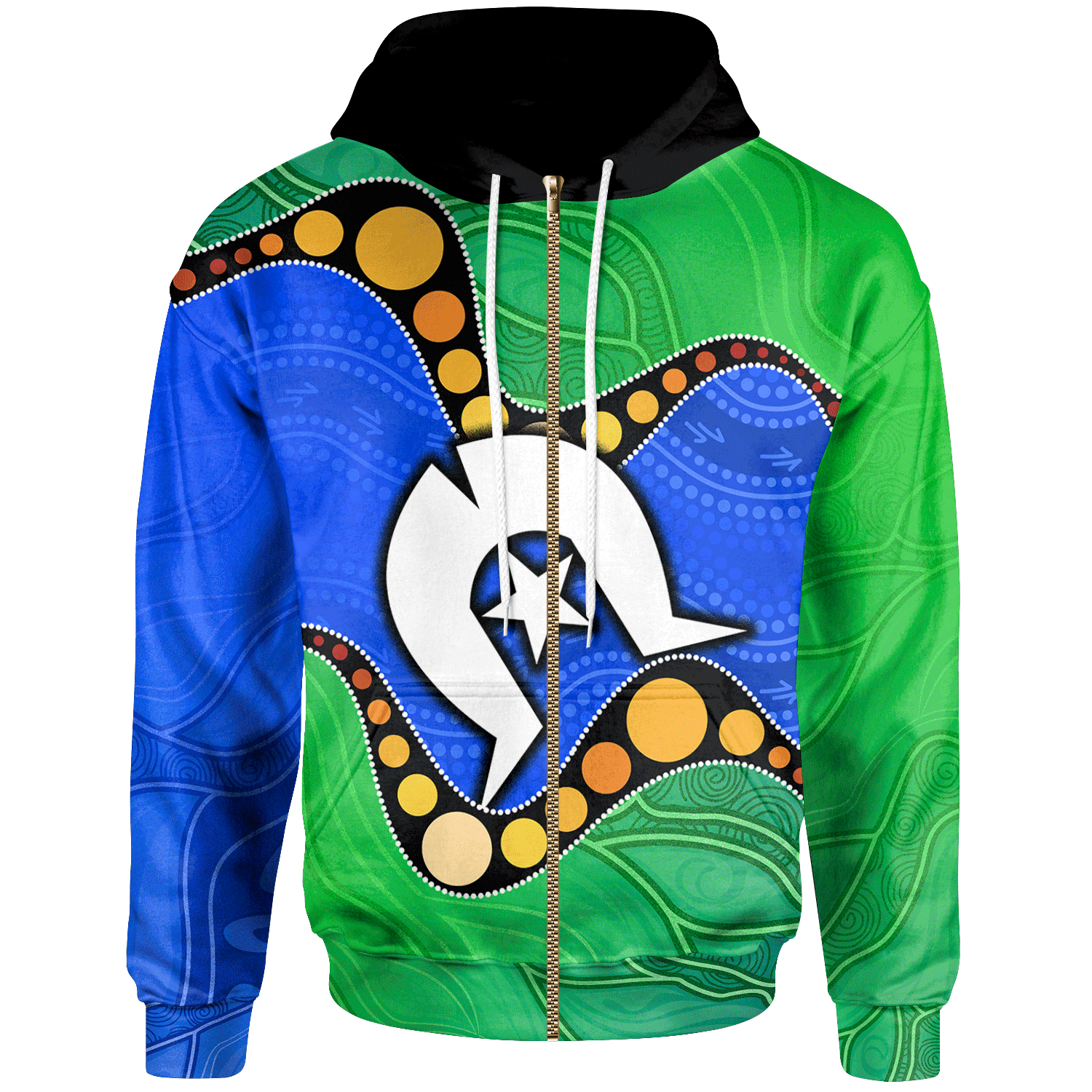 torres-strait-islands-zip-up-hoodie-flag-with-aboriginal-patterns