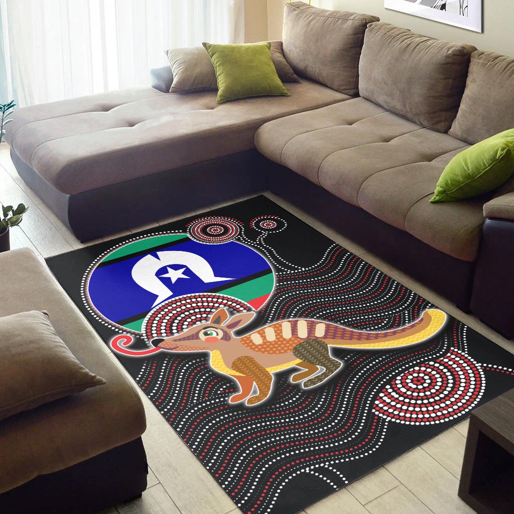 aboriginal-area-rug-numbat-with-torres-strait-islanders-flag