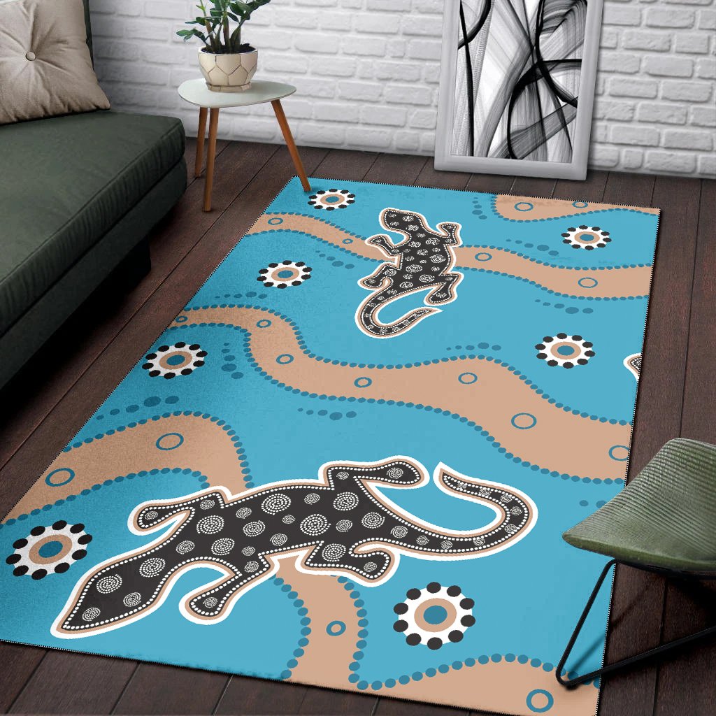 aboriginal-area-rug-aboriginal-lizard-in-blue-style