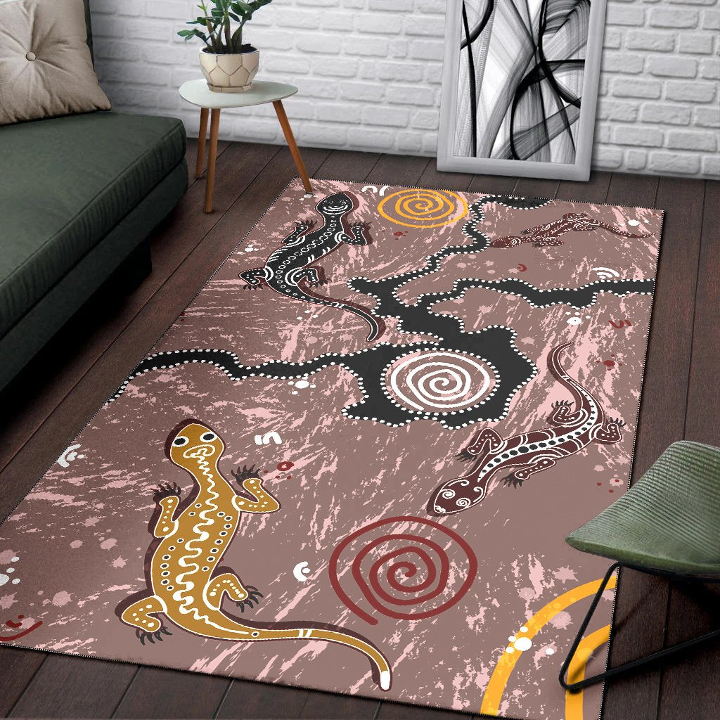 aboriginal-area-rug-lizard-family