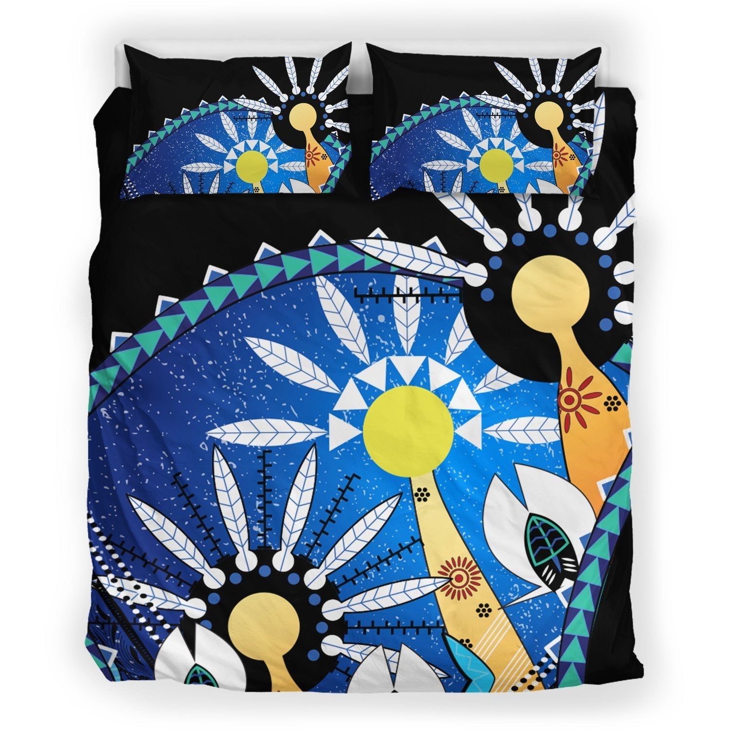 vibe-hoodie-australia-torres-strait-bedding-set-dhari-mask-in-plam-tree-rlt20