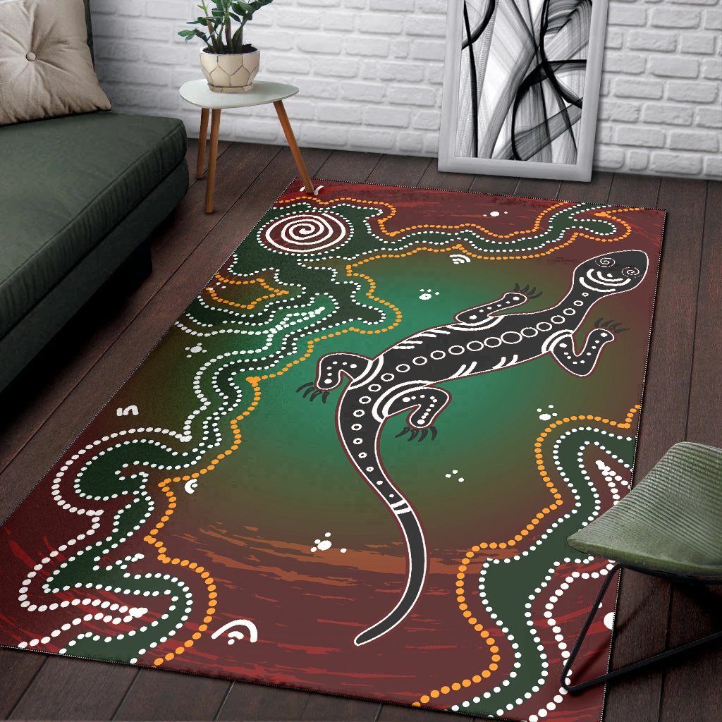 aboriginal-area-rug-lizard-and-dot-painting