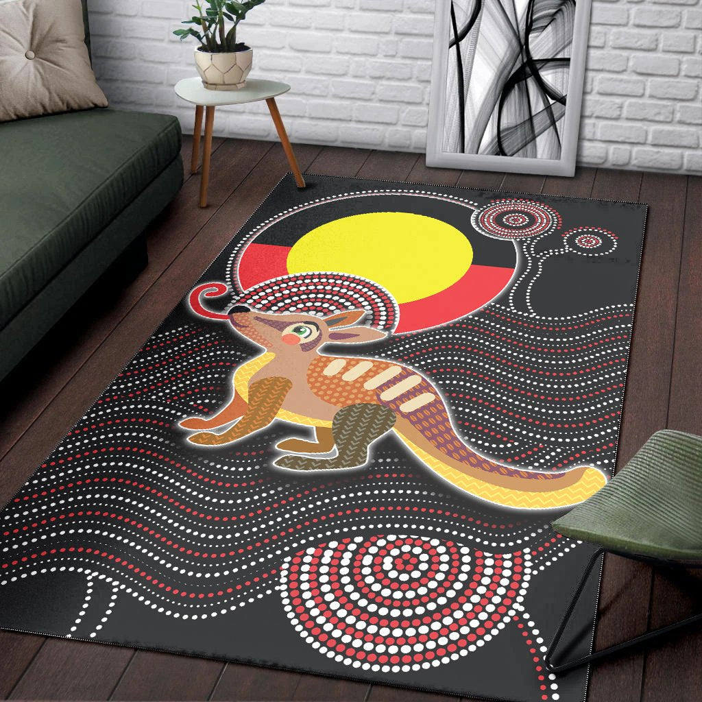 aboriginal-area-rug-numbat-with-aboriginal-flag