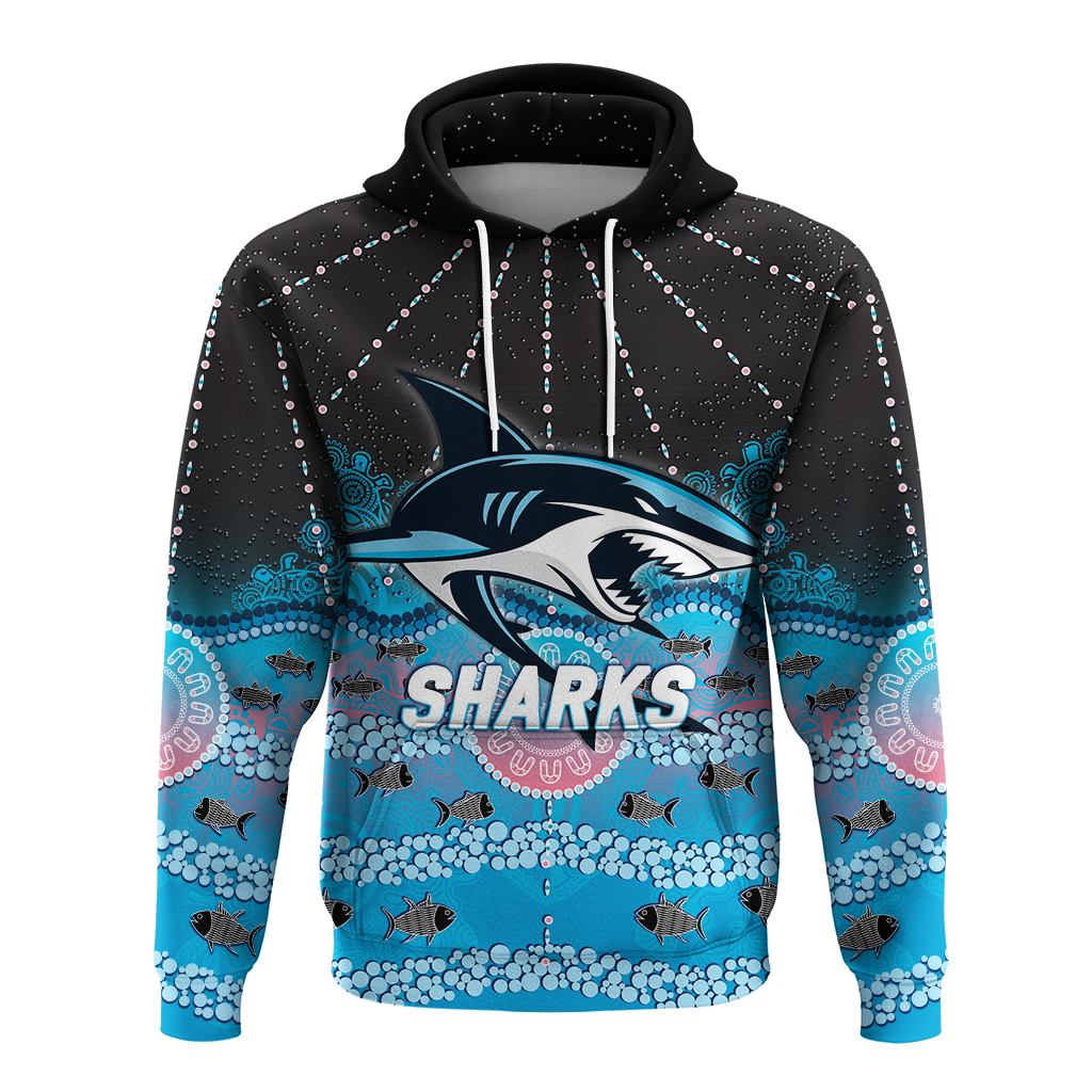 Sharks Rugby 2022 Aboriginal Art Hoodie - LT12