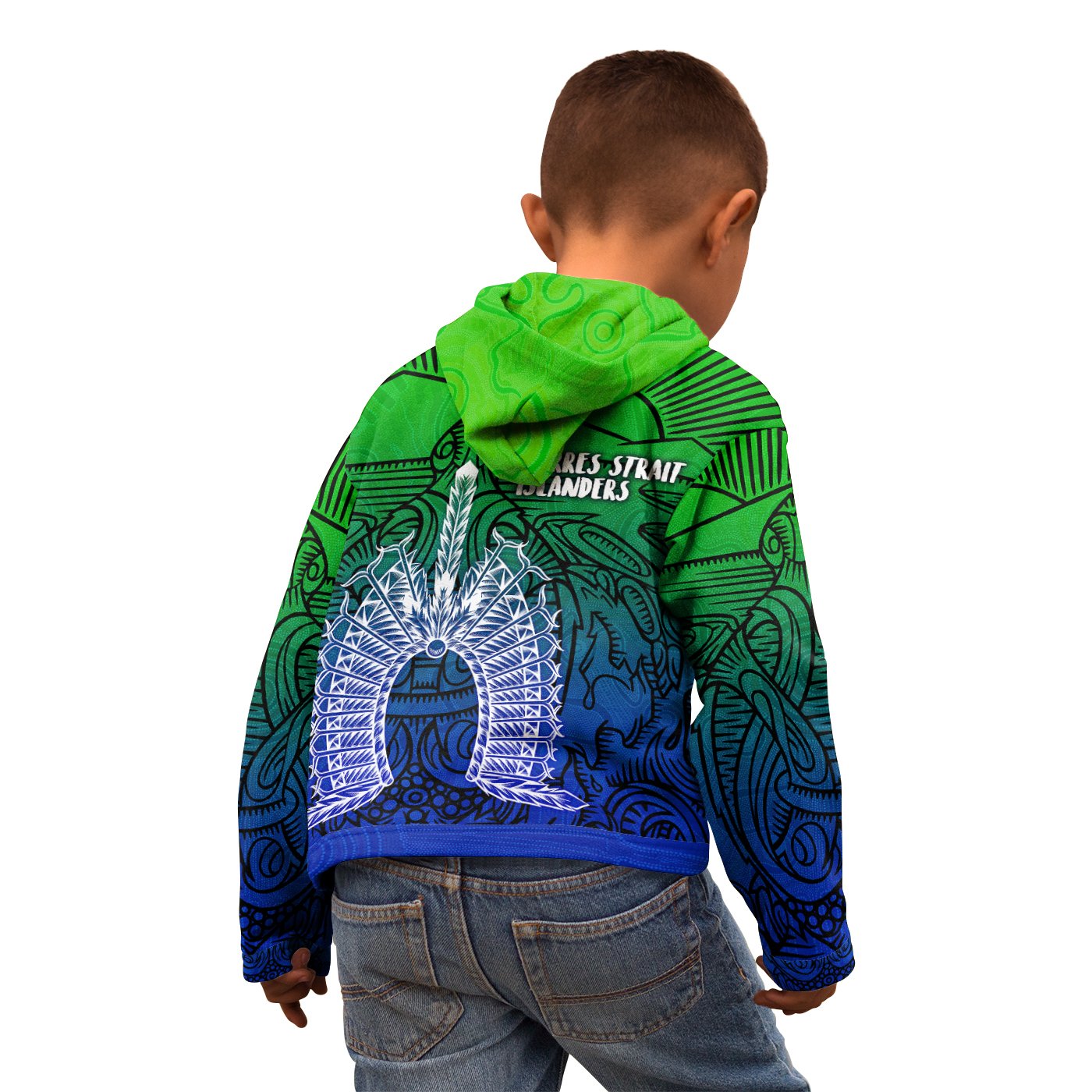 torres-strait-islanders-kid-zip-up-hoodie-turtle-and-dhari-mask