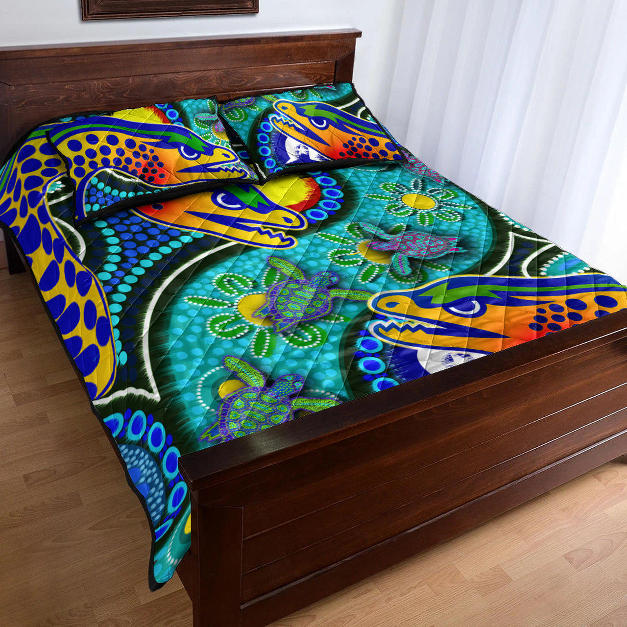 eels-rugby-quilt-bed-set-indigenous-eels-with-aboriginal-and-torres-strait-islander-flag-rlt13