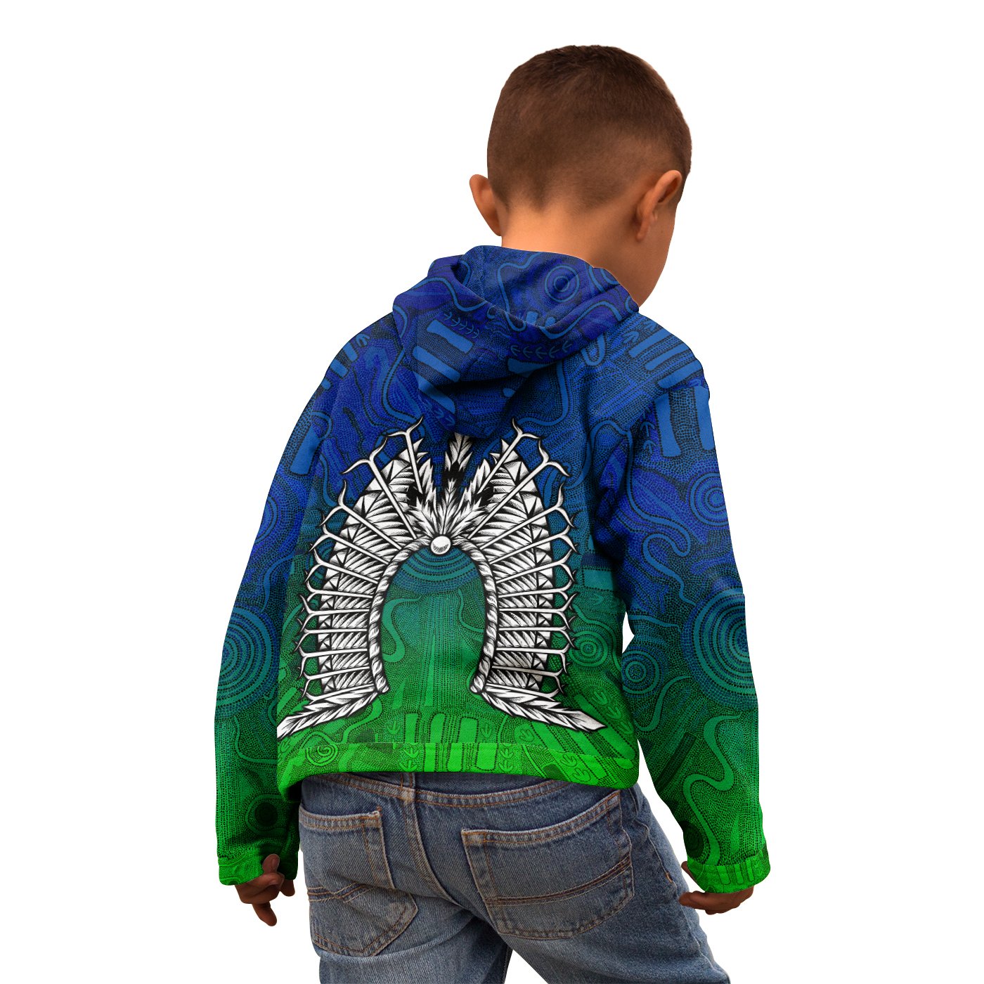 torres-strait-islander-kid-zip-up-hoodie-dhari-mask