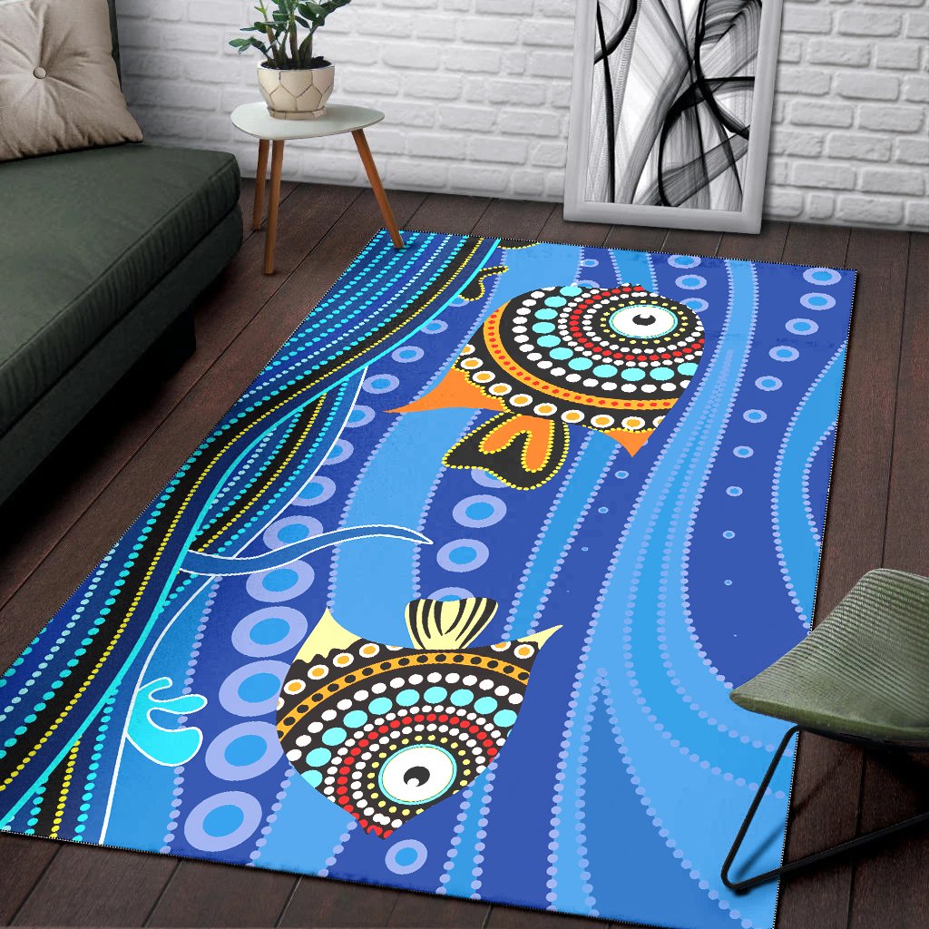 aboriginal-area-rug-dreamtime-fish-aboriginal-style