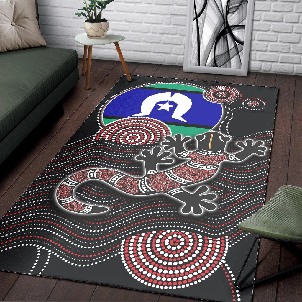 aboriginal-area-rug-aboriginal-gecko-with-torres-strait-islanders-flag