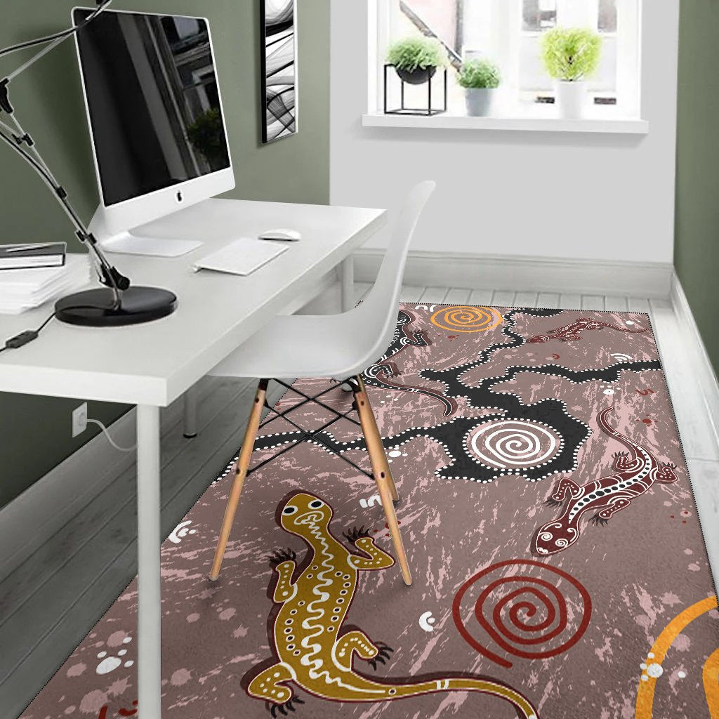 aboriginal-area-rug-lizard-family