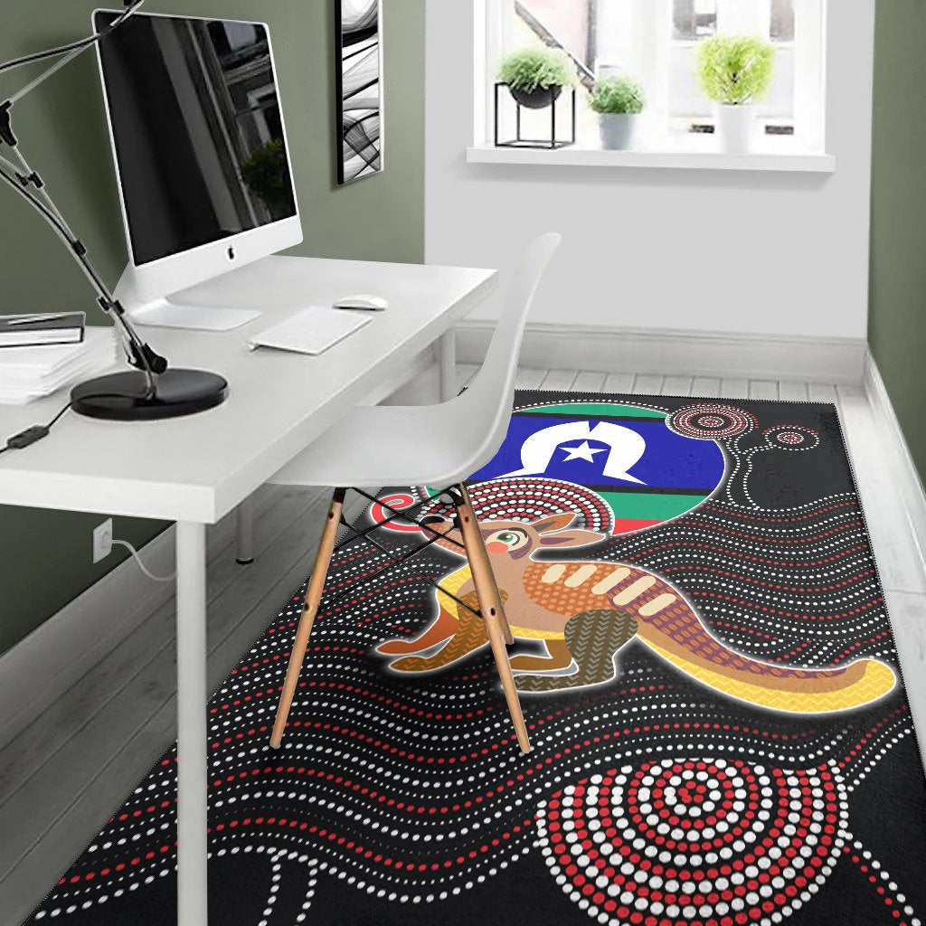 aboriginal-area-rug-numbat-with-torres-strait-islanders-flag